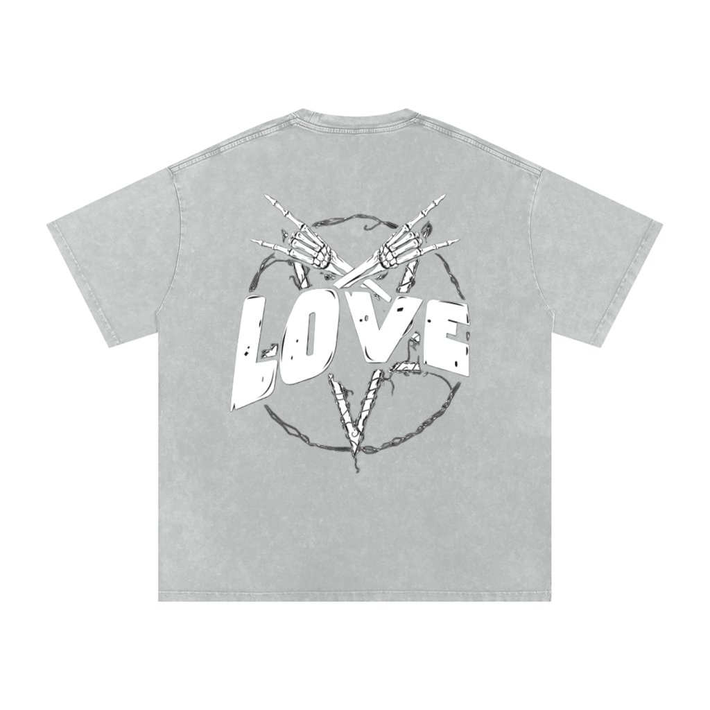 Snow Washed Oversized Cotton T-Shirt
