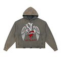 Vintage Washed Frayed-Hem Hoodie
