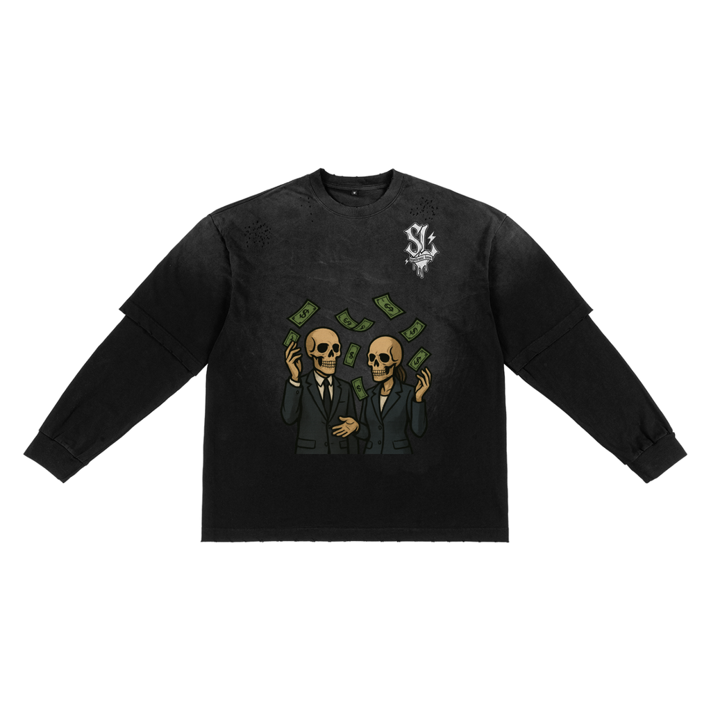 Sunfade Hand-Frayed Faux Two-Piece T-Shirt