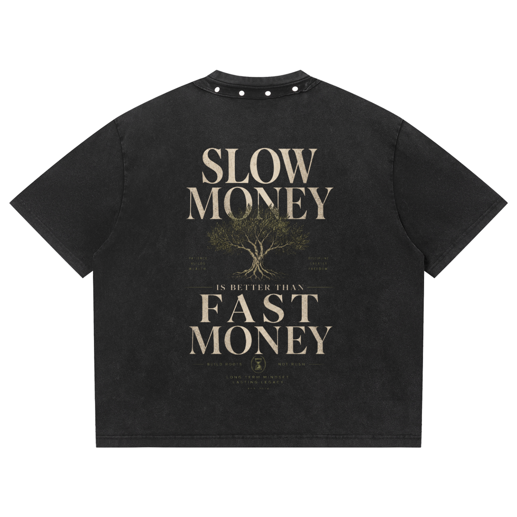 Unisex Washed Boxy Studded T-Shirt