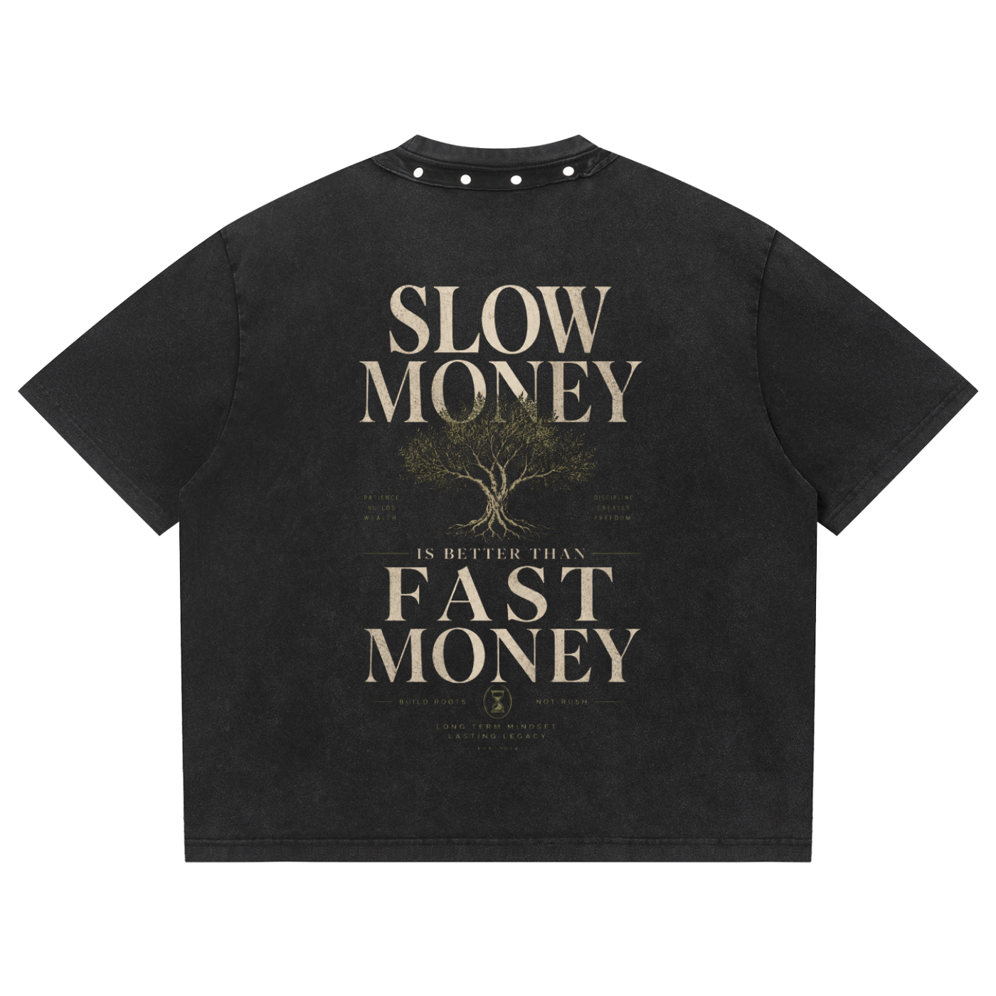 Unisex Washed Boxy Studded T-Shirt