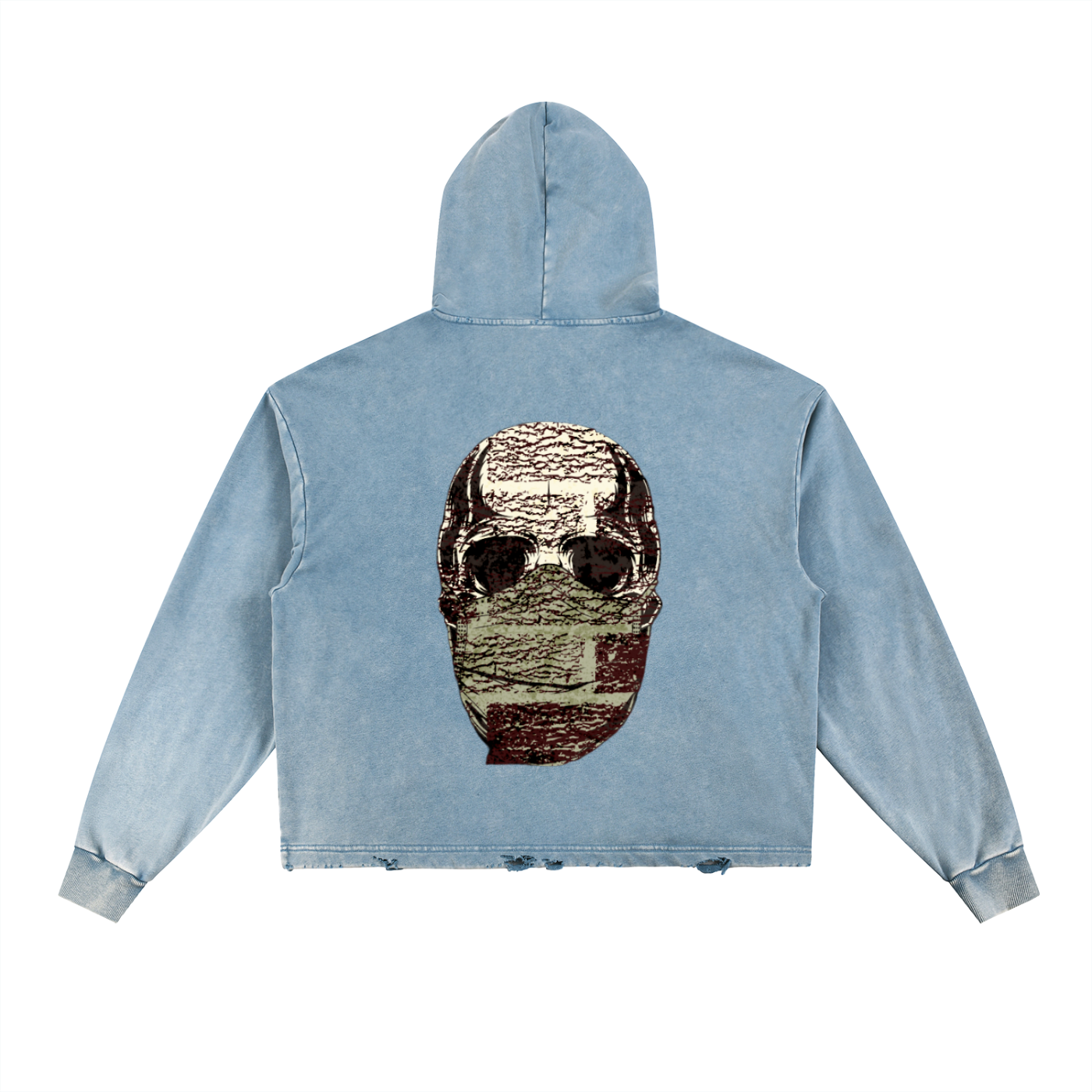 Vintage Washed Frayed-Hem Hoodie