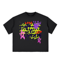 Boxy Half-Sleeve Raw-Edge T-Shirt