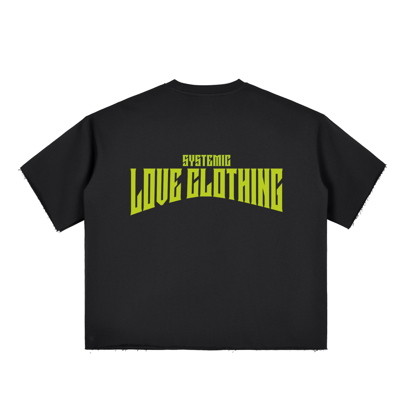 Boxy Half-Sleeve Raw-Edge T-Shirt
