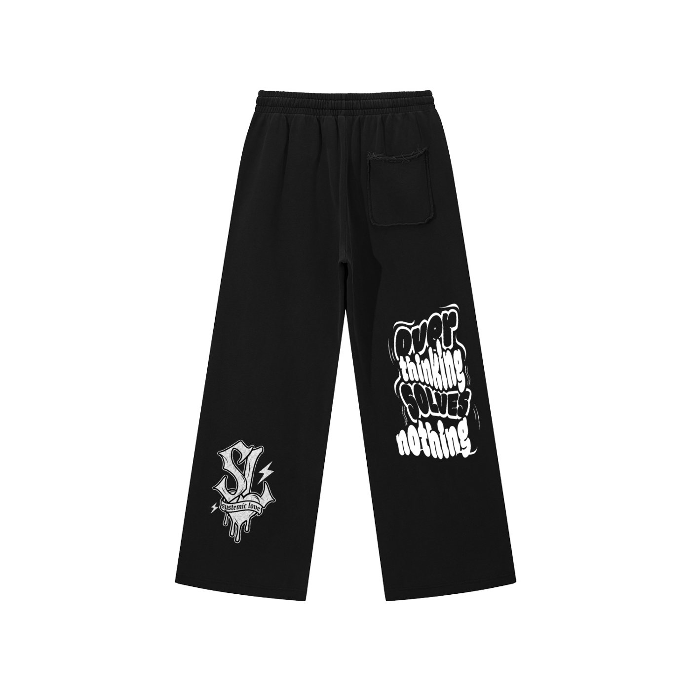 Snow Washed Raw Edge Sweatpants