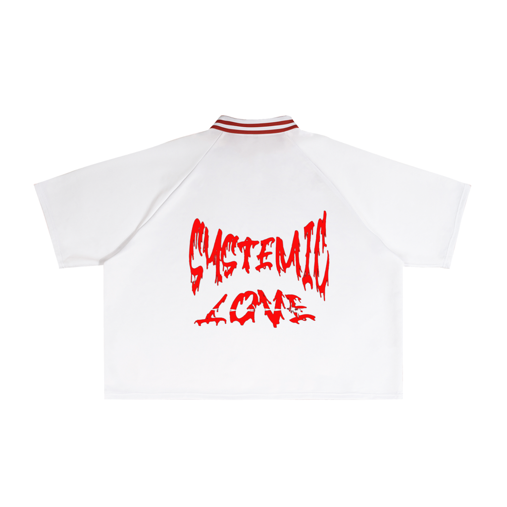 Contrast Lapel Collar Boxy T-Shirt