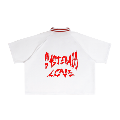 Contrast Lapel Collar Boxy T-Shirt
